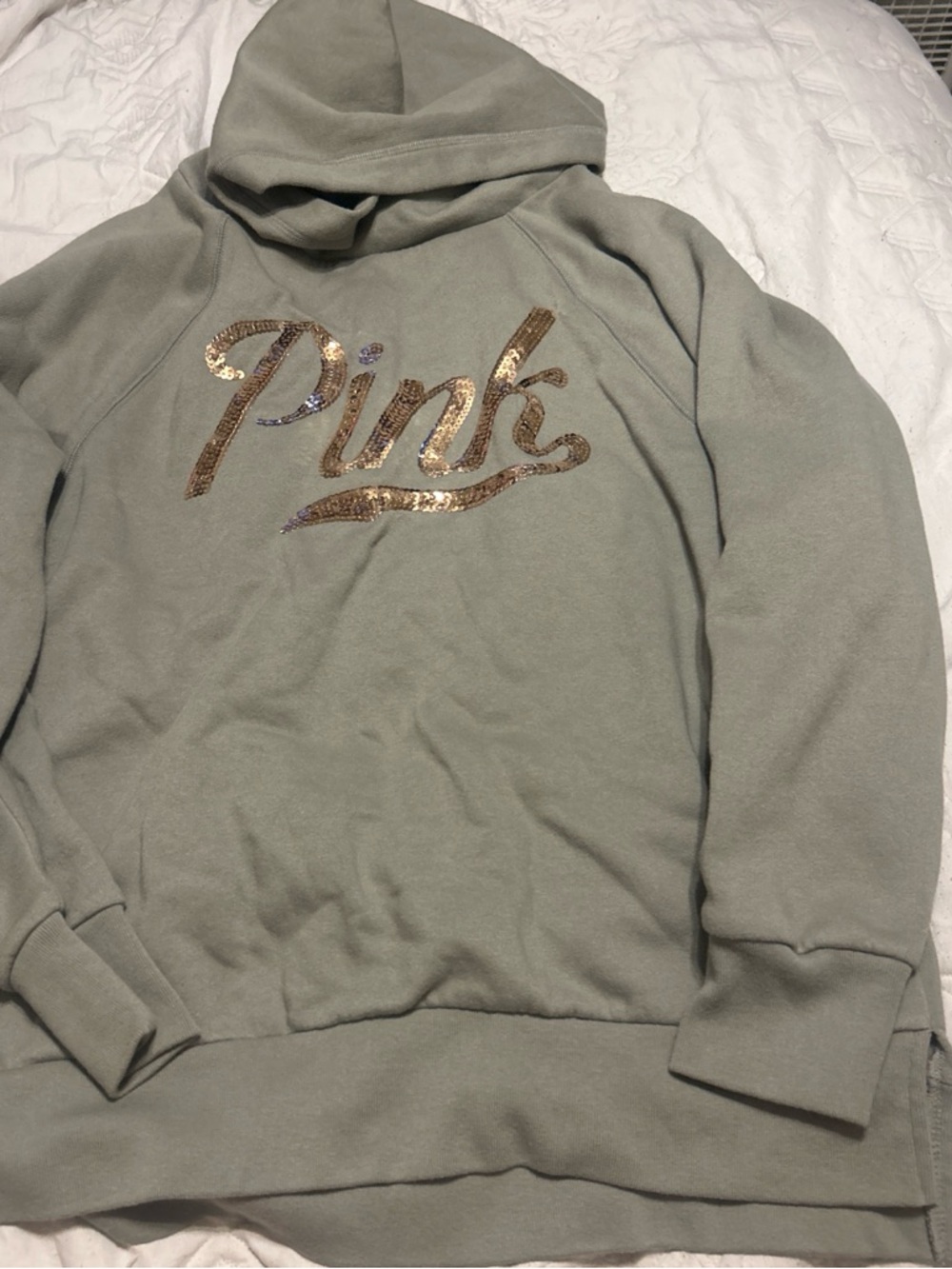 PINK Victoria's Secret Hoodie in Sage Green